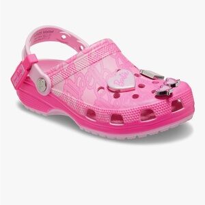 Crocs Barbie Pink Sandals with Heart and Bow Accents Size 7 NWT